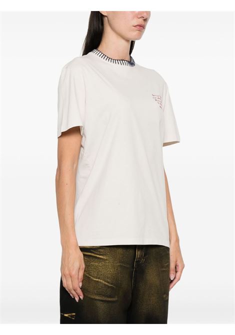 White text-embroidered T-shirt Golden goose - women GOLDEN GOOSE | GWP01220P00162811946